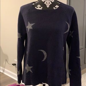 Ann Taylor, long sleeved, navy celestial sweater